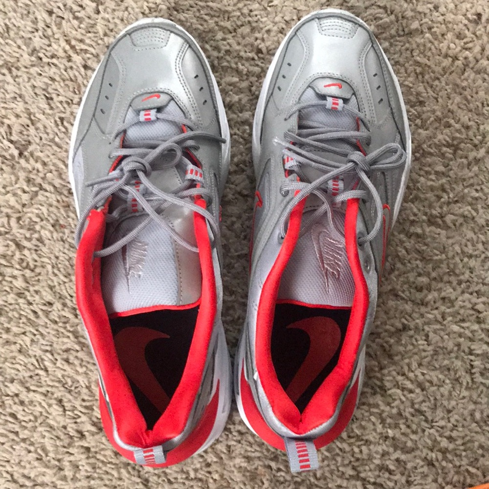 New Nike M2K Tekno metallic silver & red!
